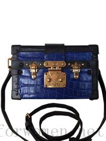 Authentic 2015 louis vuitton petite malle bag epi leather M50014 blue