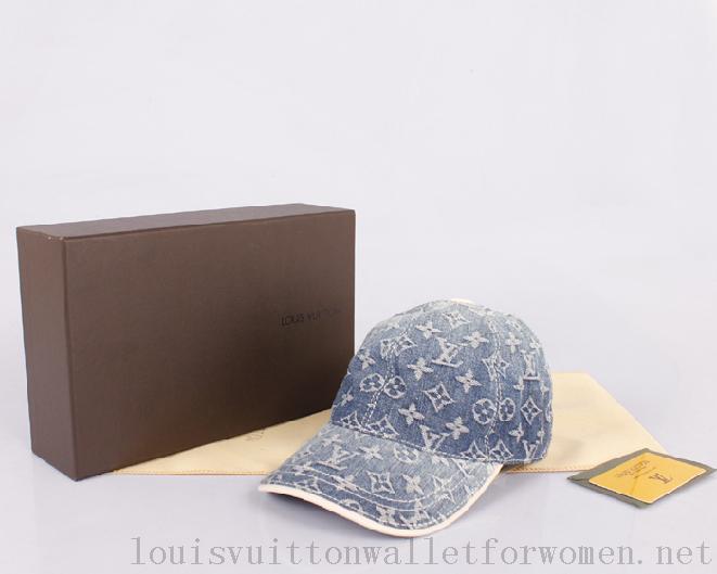 Authentic Louis Vuitton 2013 New M1024 Blue Denim Women Hat
