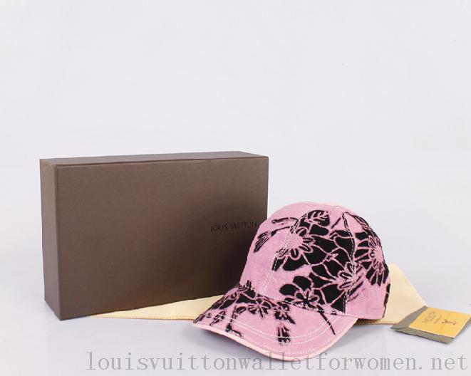 Authentic Louis Vuitton 2013 New M2021 Pink Denim Black Rose Cap