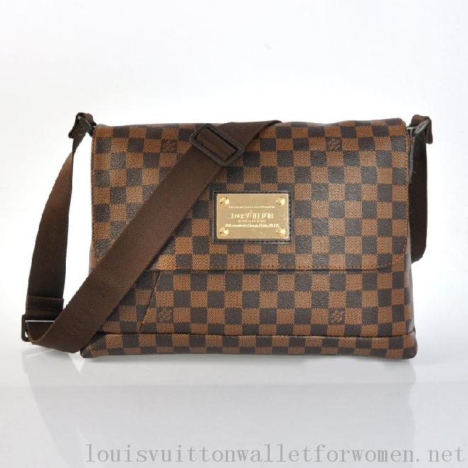 Authentic Louis Vuitton Damier Canvas Messages Bag N51215 Coffe