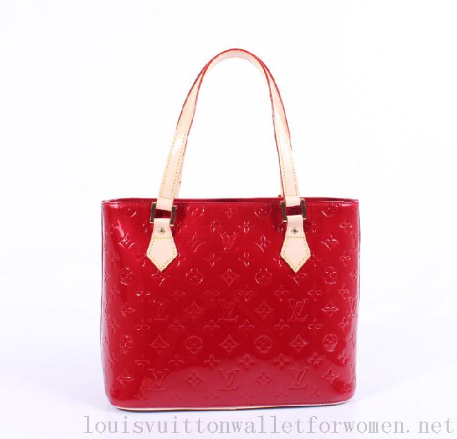 Authentic Louis Vuitton Handbags Monogram Vernis Houston M91122 Red