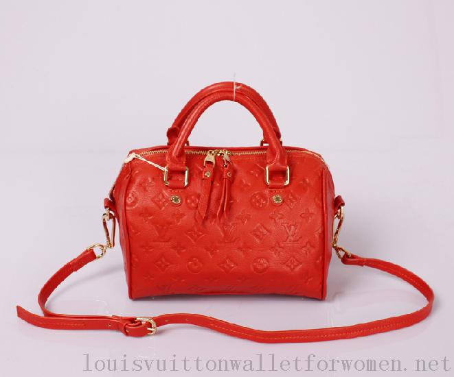 Authentic Louis Vuitton Speedy Bandouliere M40762 Orange Leather Handbags