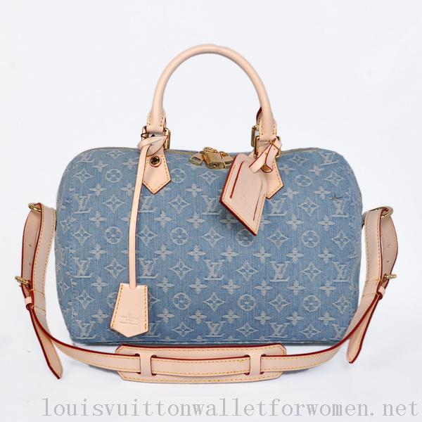 Authentic Louis Vuitton Tivoli PM Handbags Denim M40143 Light Blue