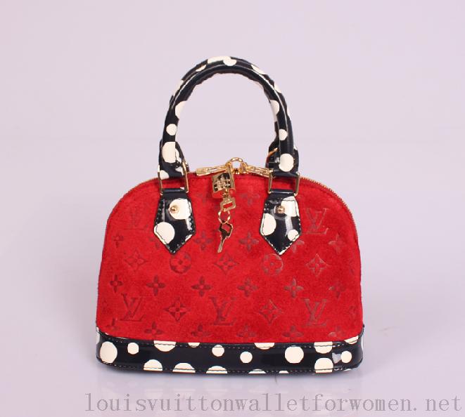 Authentic Louis Vuitton Yayoi Kusama Alma BB Handbags M91606 Red