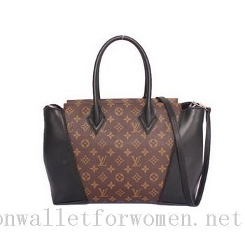 Authentic Replica Louis Vuitton Monogram Canvas & Leather W bag PM M40941 Black
