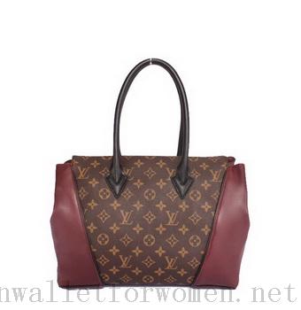 Authentic Replica Louis Vuitton Monogram Canvas & Leather W bag PM M40941-2 Burgundy