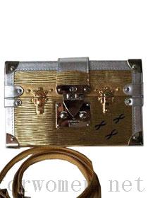 Cheap Sale 2015 louis vuitton petite malle bag epi leather M50017 gold
