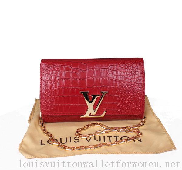 Cheap Sale Louis Vuitton Croco Leather Chain Louise M94336 Red