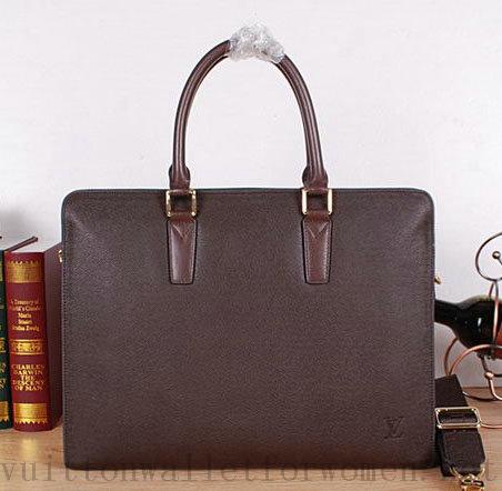 Cheap Sale Louis Vuitton Taiga Leather Briefcase M80118 Brown