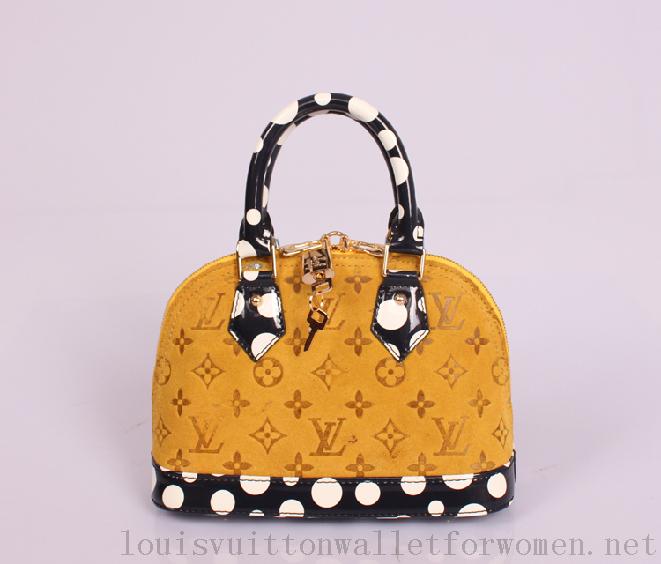 Cheap Sale Louis Vuitton Yayoi Kusama Alma BB Handbags M91606 Yellow