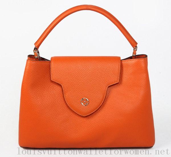 Cheap Sale Replica Louis Vuitton Capucines MM Bag Original Calfskin Leather M48867 Orange