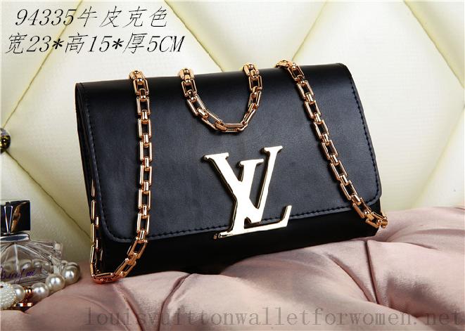 Fashion Louis Vuitton Chain Louise Shoulder Bag M94335 Black
