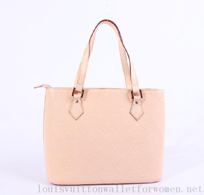 Fashion Louis Vuitton Handbags Monogram Vernis Houston M91122 Apricot