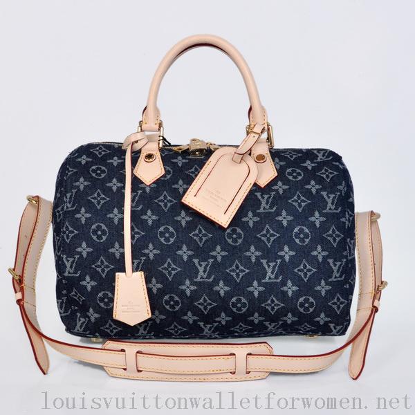 Fashion Louis Vuitton Tivoli PM Handbags Denim M40143 Deep blue